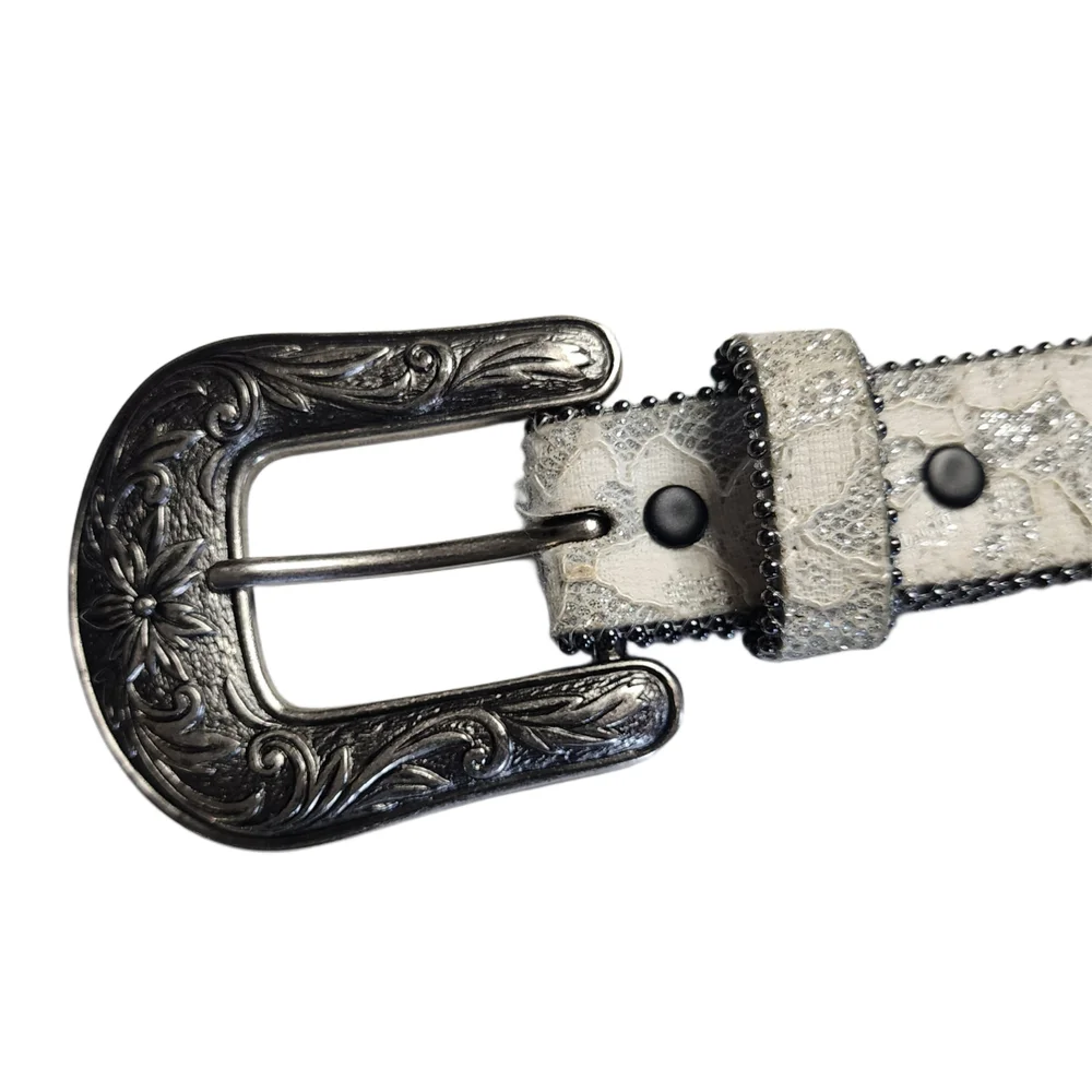 Shyanne Girls Western Belt Size 20 Rhinestone Studded Engraved Buckle Cowgirl